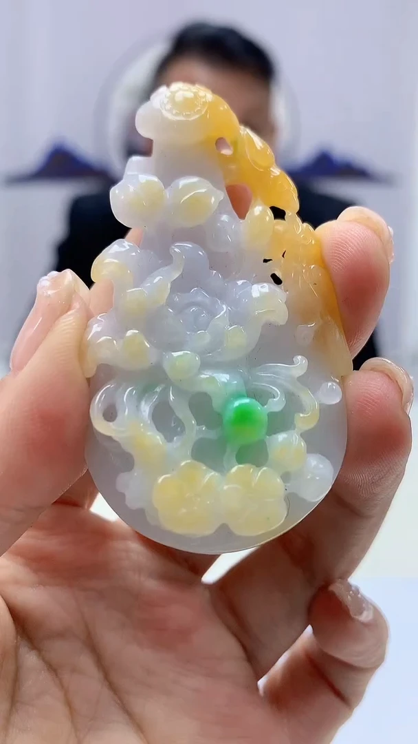 【闪购商品】定制翡翠未镶嵌4969ms-毛货292花鸟