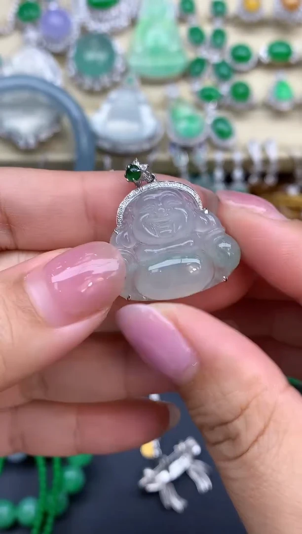 翡翠18K金镶嵌颈饰419-春日珠宝