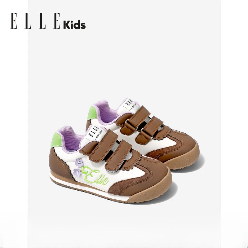 ELLE KIDS秋季新款儿童跑步鞋魔术贴男童运动鞋女童软底休闲鞋子