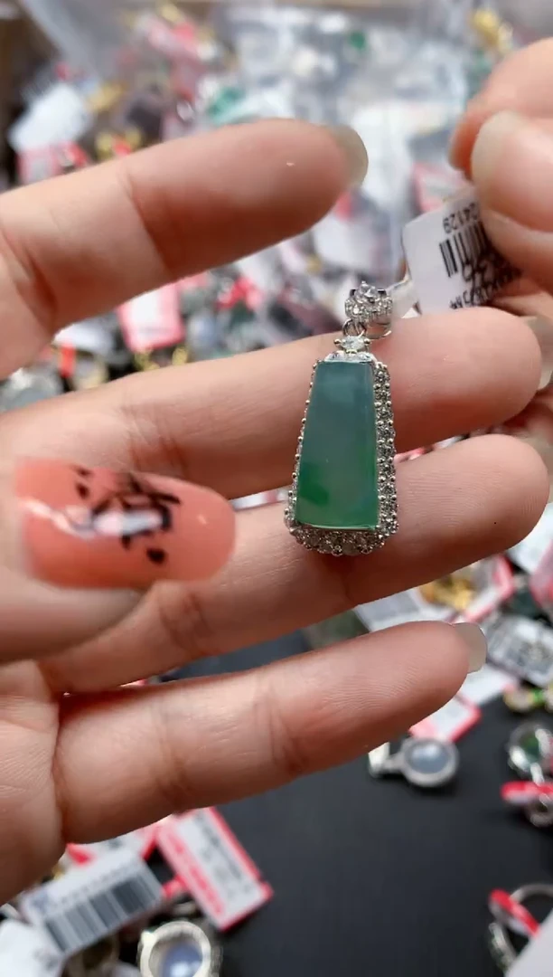 银S925镶嵌戒指翡翠天然A货缅甸翡翠