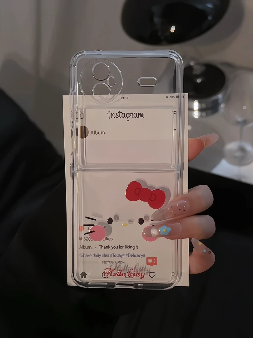 （VIVOXFLIP系列）直边折叠适用VIVOXFLIP手机壳ins蝴蝶结kitty防摔