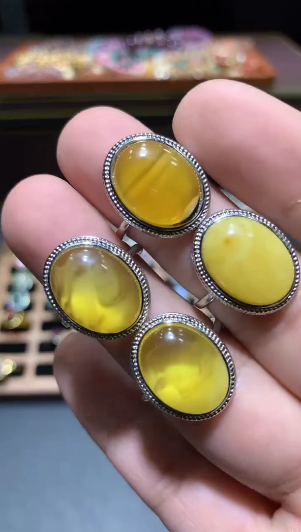 【闪购商品】琥珀戒指未镶嵌K85【多样性发其一】