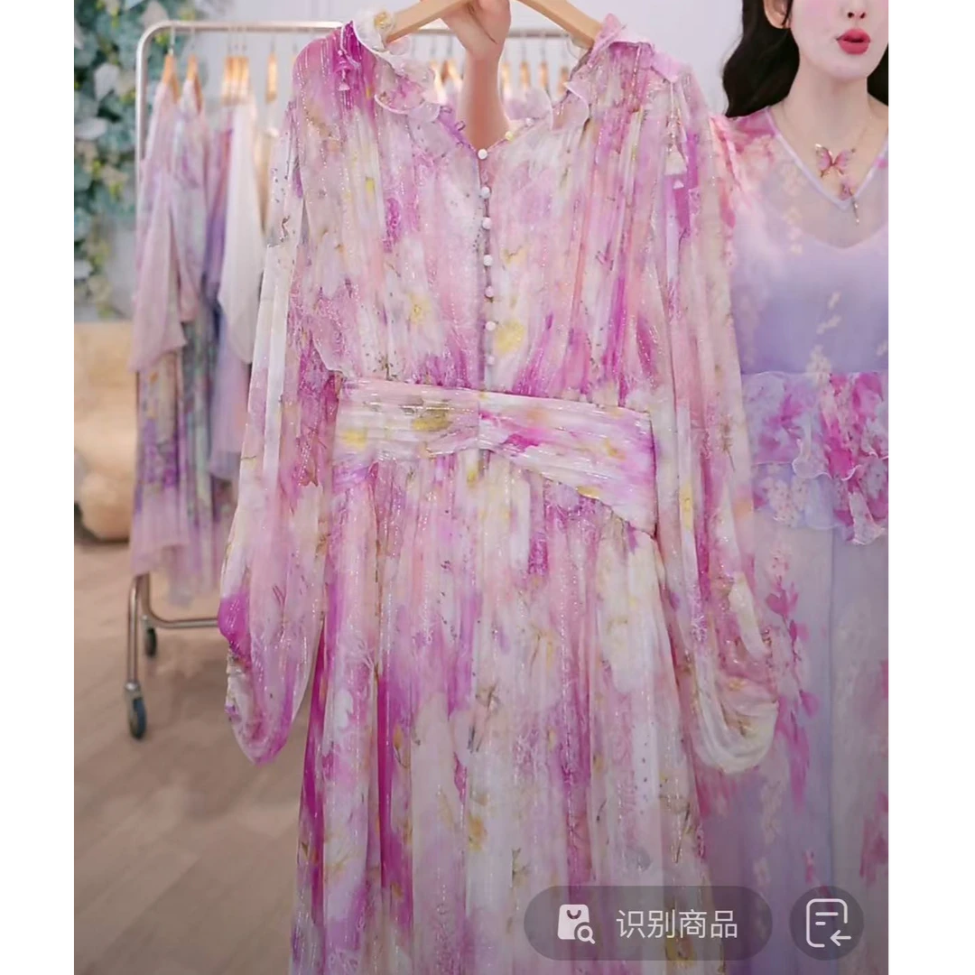 【诗语专属】YINGCHOI 深海系列风铃公主桑蚕丝连衣裙30166/31241