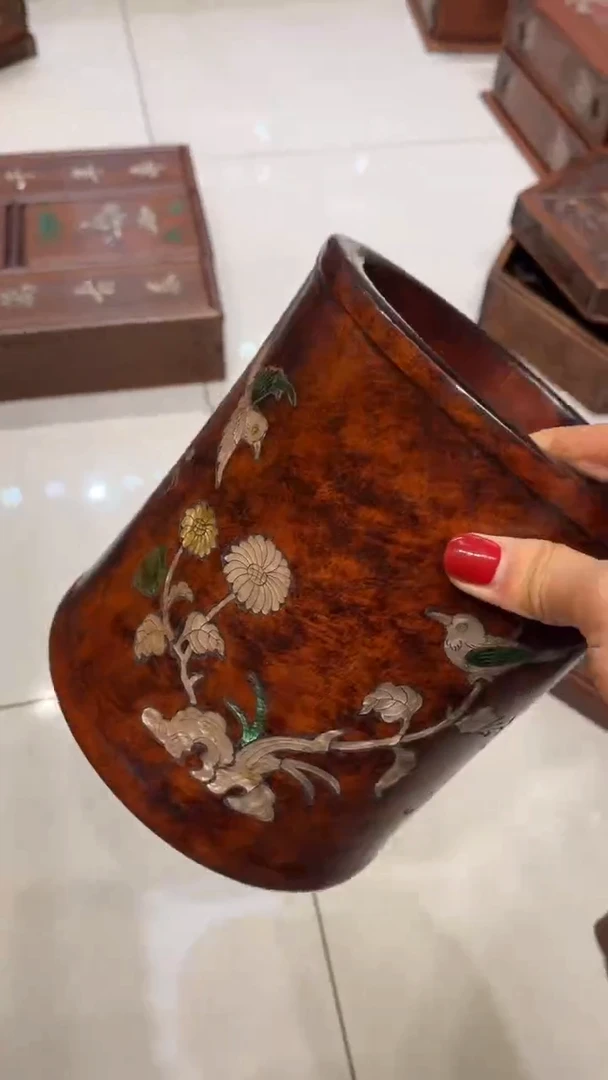 【闪购商品】贡木黄花梨螺钿笔筒笔筒