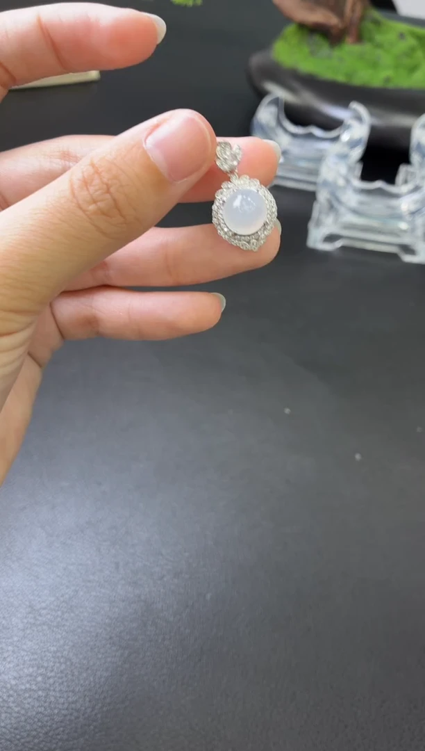 翡翠银S925镶嵌吊坠(不含链)吊坠