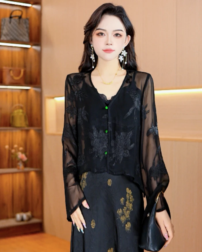 1162-3【梦幻蝴蝶】新款时尚气质小衫