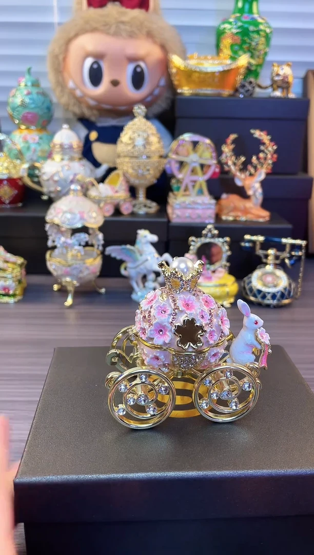 七宝烧珐琅彩 送人 送礼 个人收藏    兔子马车