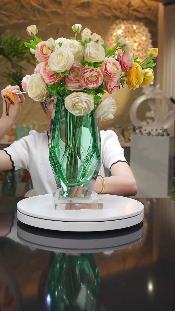 琉璃手工艺品福利湖水绿切面果碗