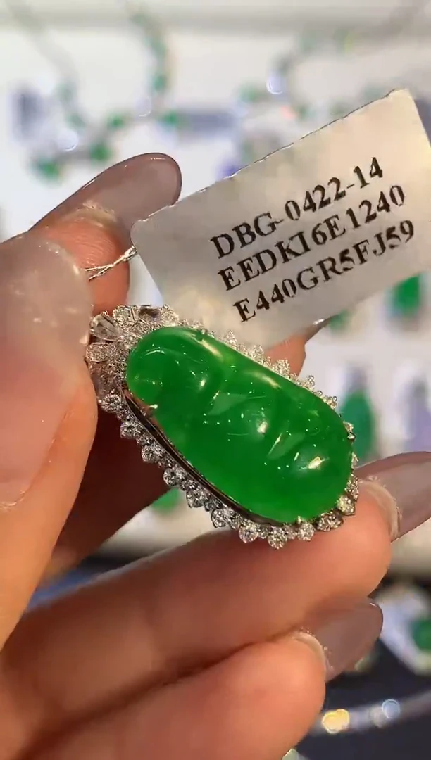 吊坠(不含链)18K金镶嵌翡翠╰****╮多样性发其一