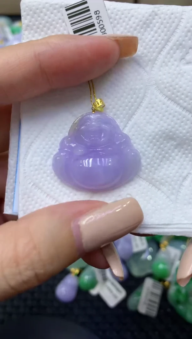 颈饰18K金镶嵌翡翠天然缅甸翡翠A货