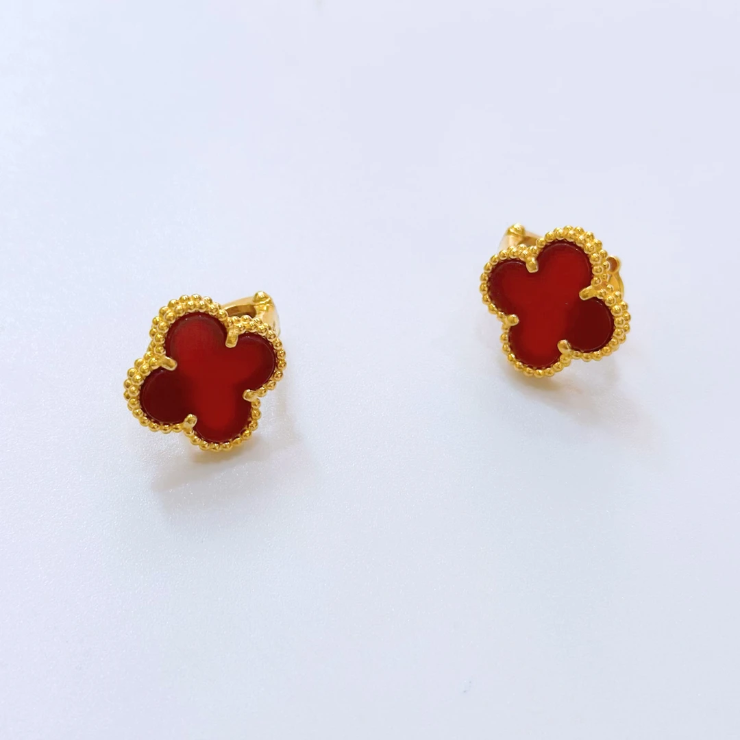 【四叶草】足金999黄金5G四叶草搭时尚耳拍款