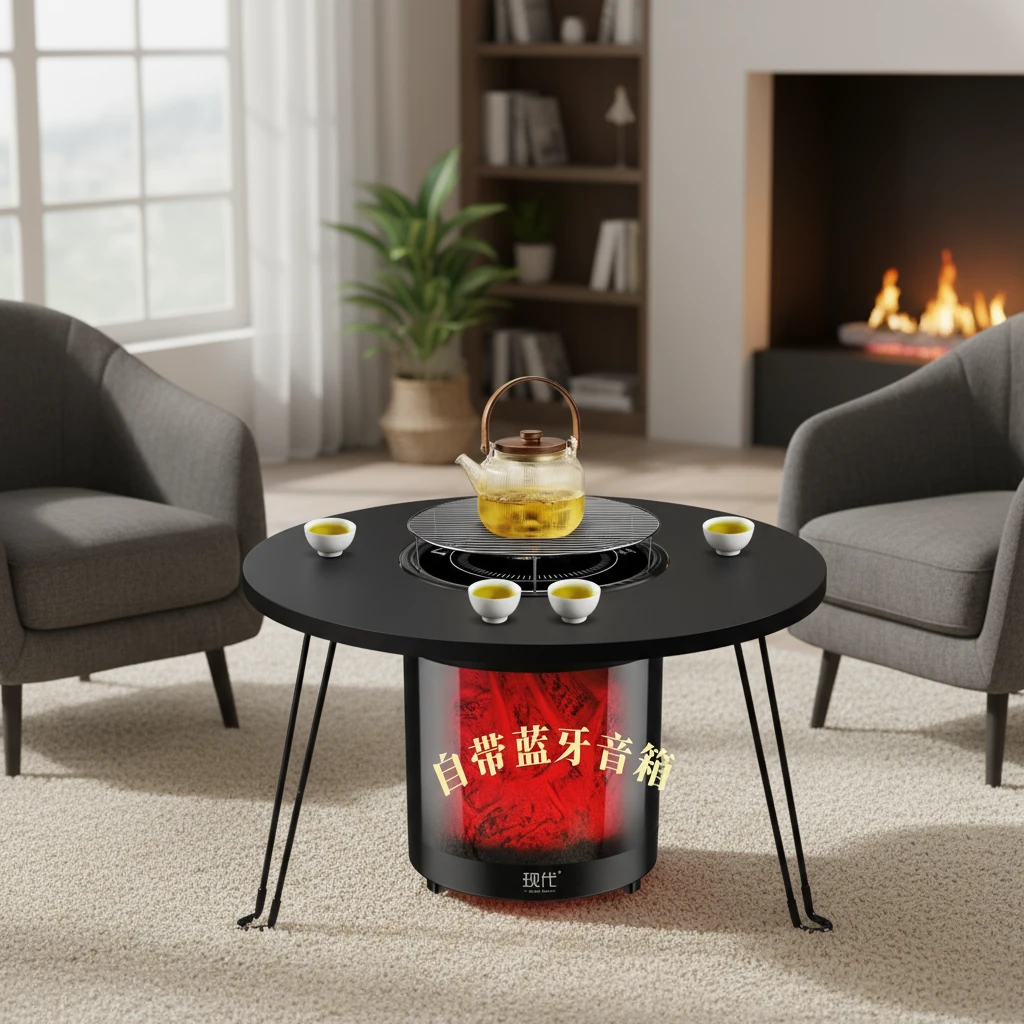 经典（带蓝牙音箱款）上取暖围炉远红外取暖器语音烤火电暖器烧烤炉