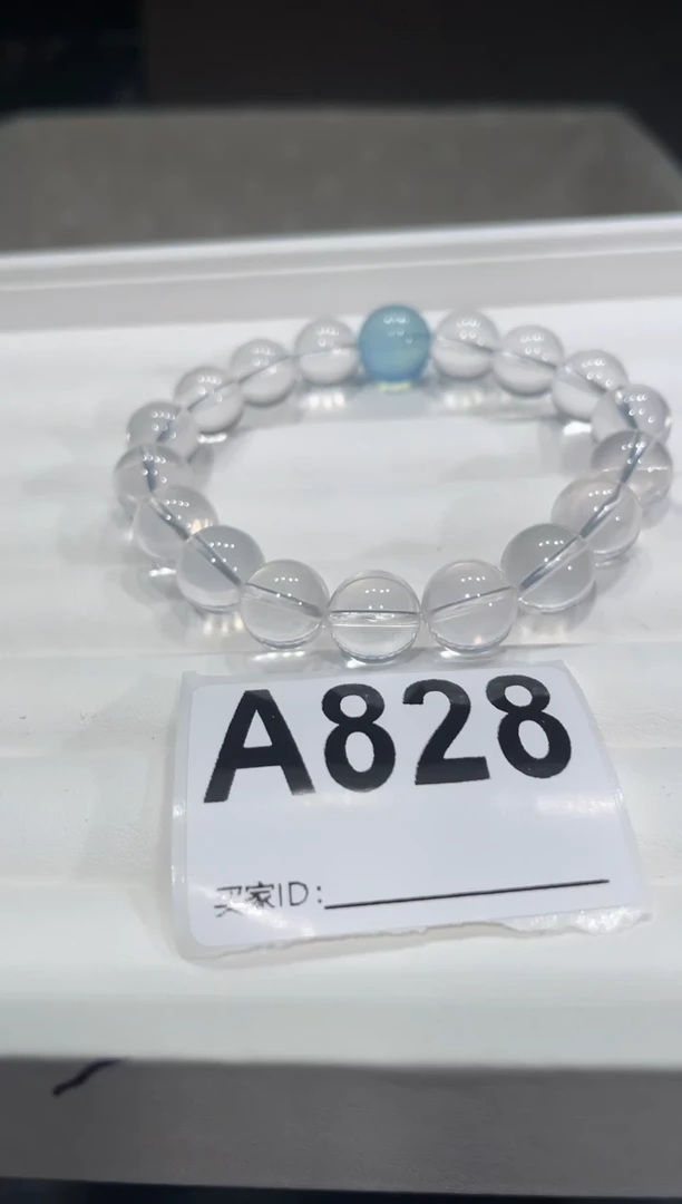水晶手链未镶嵌A828奶白晶10
