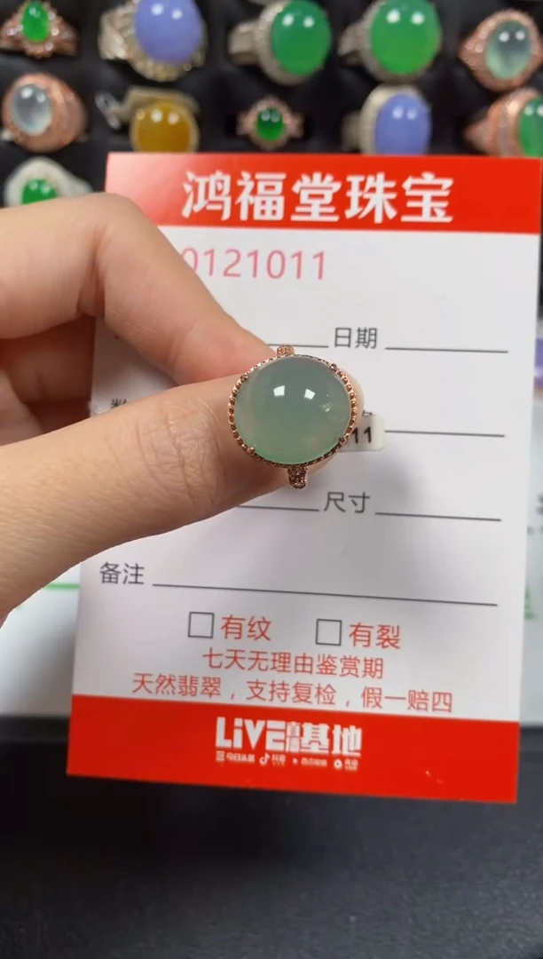 银S925镶嵌戒指翡翠1011