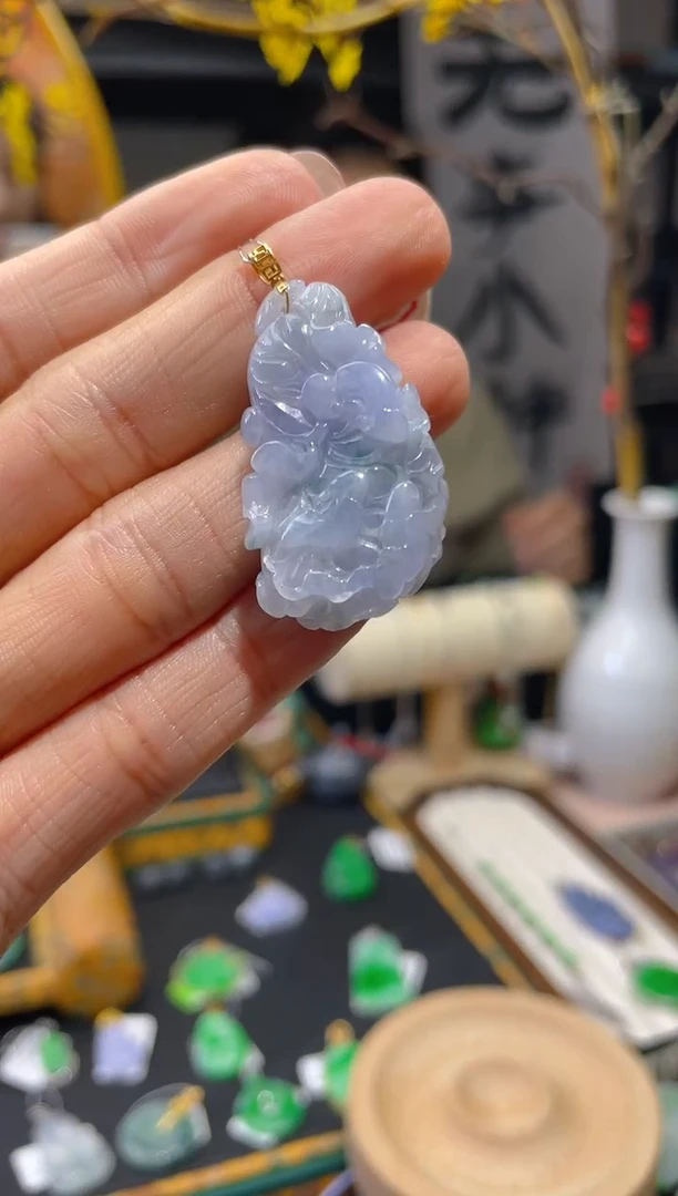 【闪购商品】翡翠颈饰18K金镶嵌假一赔三