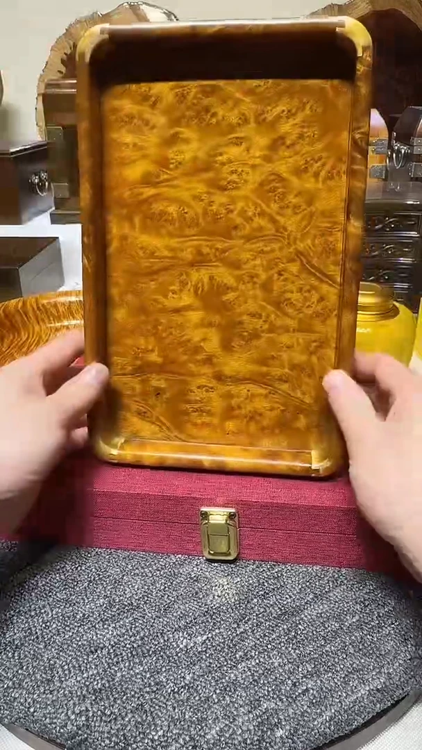 帝王之木：满留疤文承盘 长27宽17高3cm