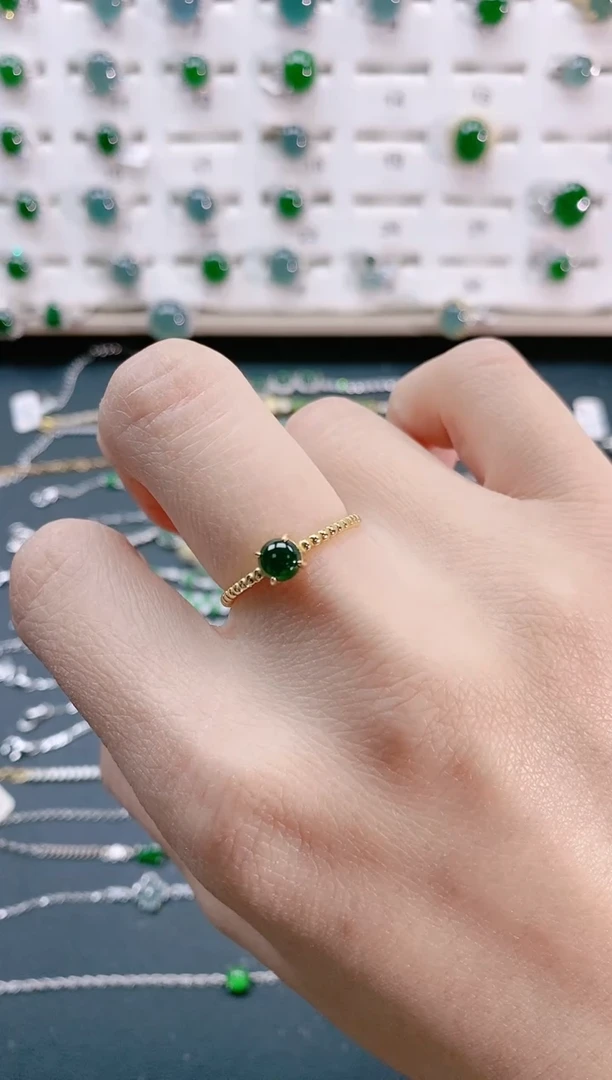 【闪购商品】翡翠戒指银S925镶嵌天然翡翠