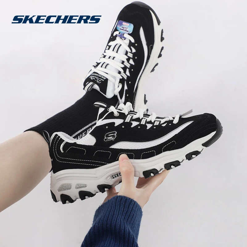 Skechers斯凯奇女鞋2025秋流光风休闲鞋运动鞋透气耐磨时尚熊猫鞋