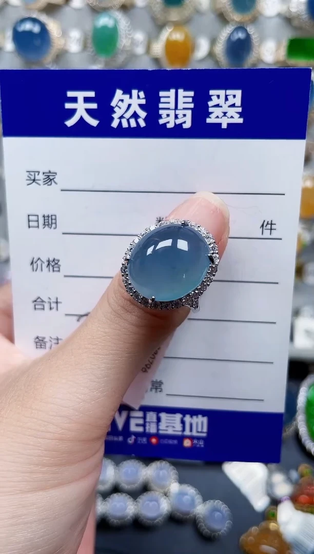 银S925镶嵌戒指翡翠724