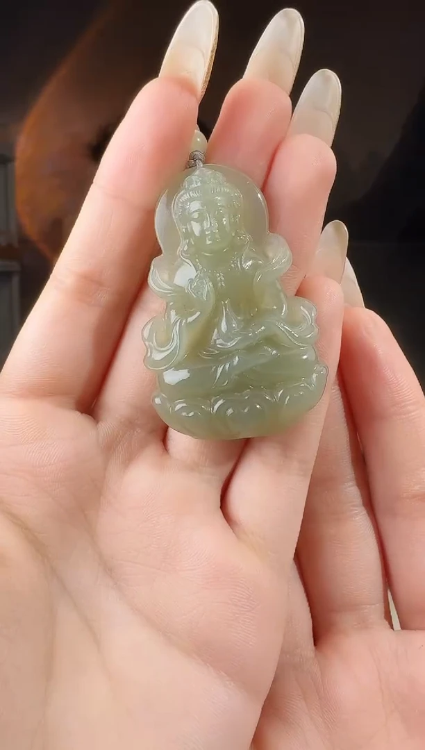 颈饰未镶嵌和田玉观音