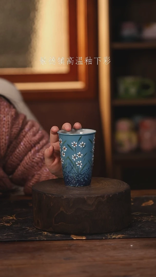 陶瓷景德镇高温釉下手绘陶瓷@L462@