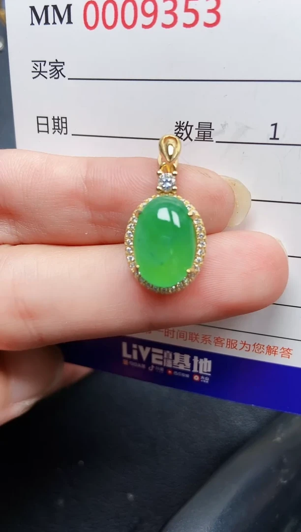 翡翠银S925镶嵌颈饰9353