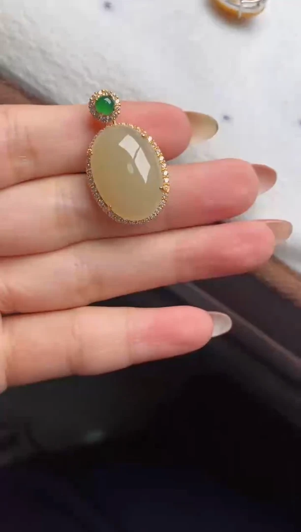 银S925镶嵌戒指翡翠天然A货翡翠