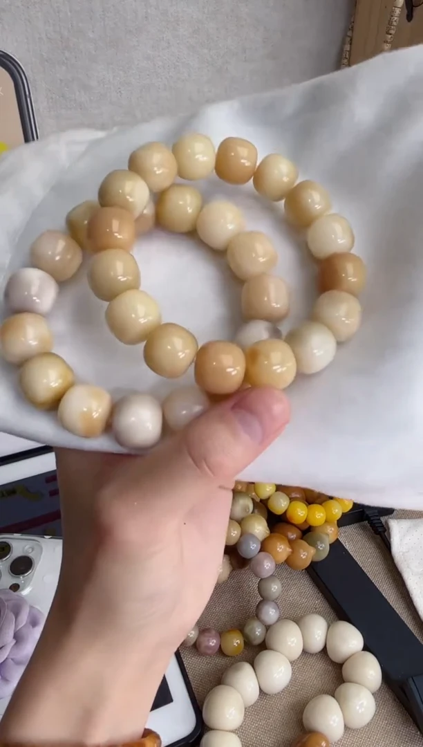 菩提根/象牙果手串d61干磨桶珠13*14随机