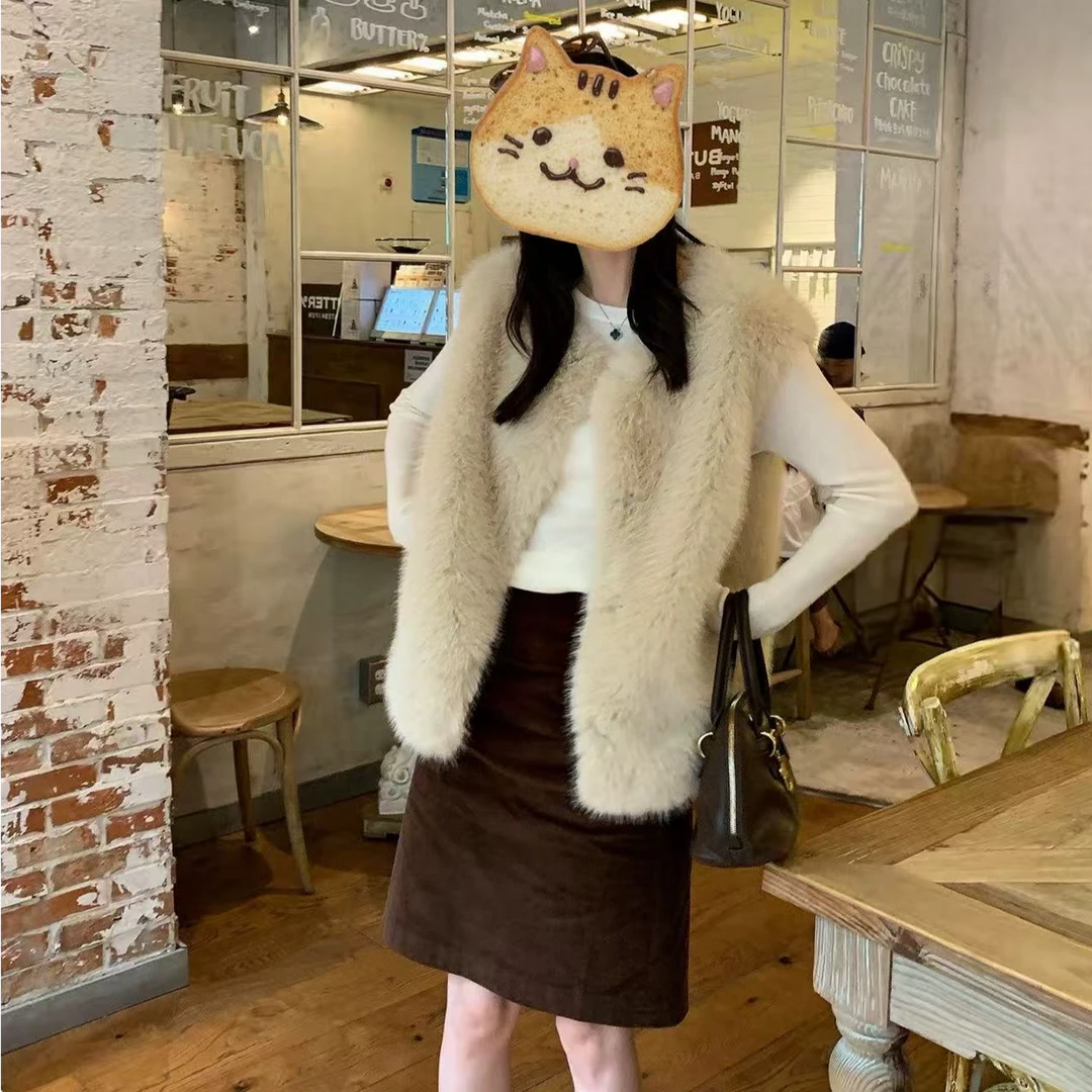 5364环保毛马甲女2025秋冬韩版气质百搭保暖毛毛背心马夹外套NJ