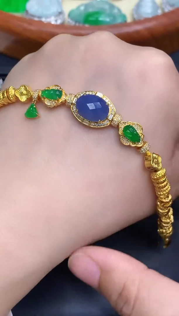 18K金镶嵌手链翡翠686-中国好珍宝