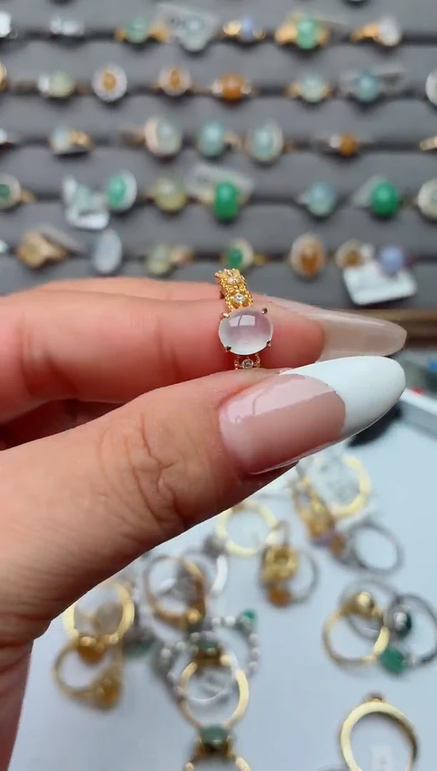 银S925镶嵌戒指翡翠.