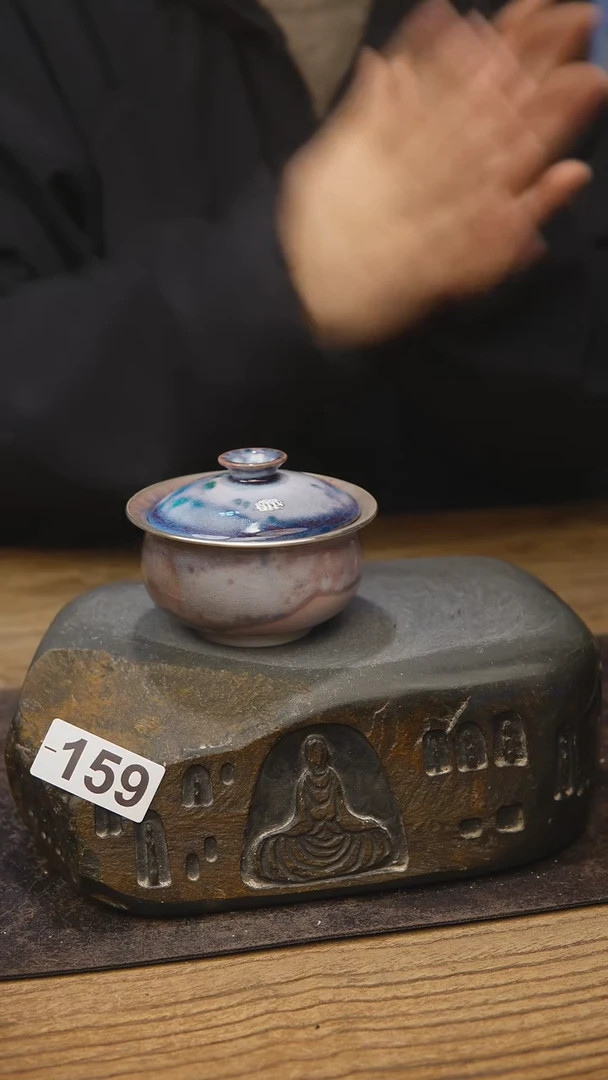 苏打柴烧包银盖碗159