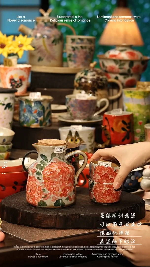 陶瓷景德镇高温釉下彩手工手绘款式@A0035@