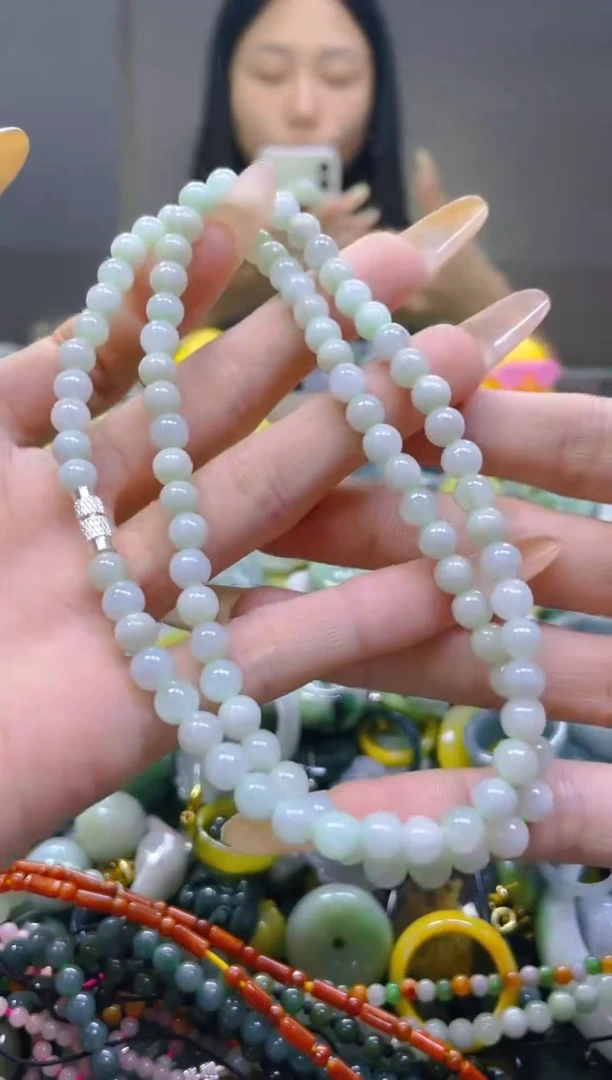 翡翠未镶嵌颈饰5MM/K/翡翠A货一图一物