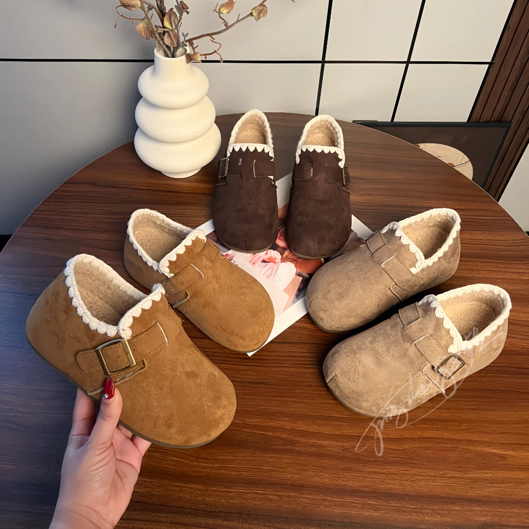 爆款厚底内增高全包勃肯鞋2025秋冬新款懒人一脚蹬加绒保暖毛毛鞋