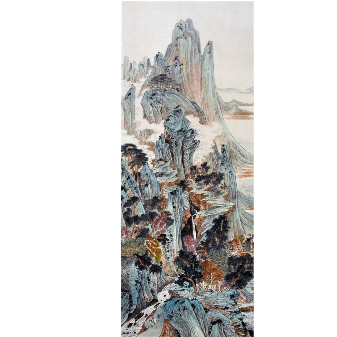 HM0581 秋山读易图 85×43cm 纸本立轴 3.3平尺