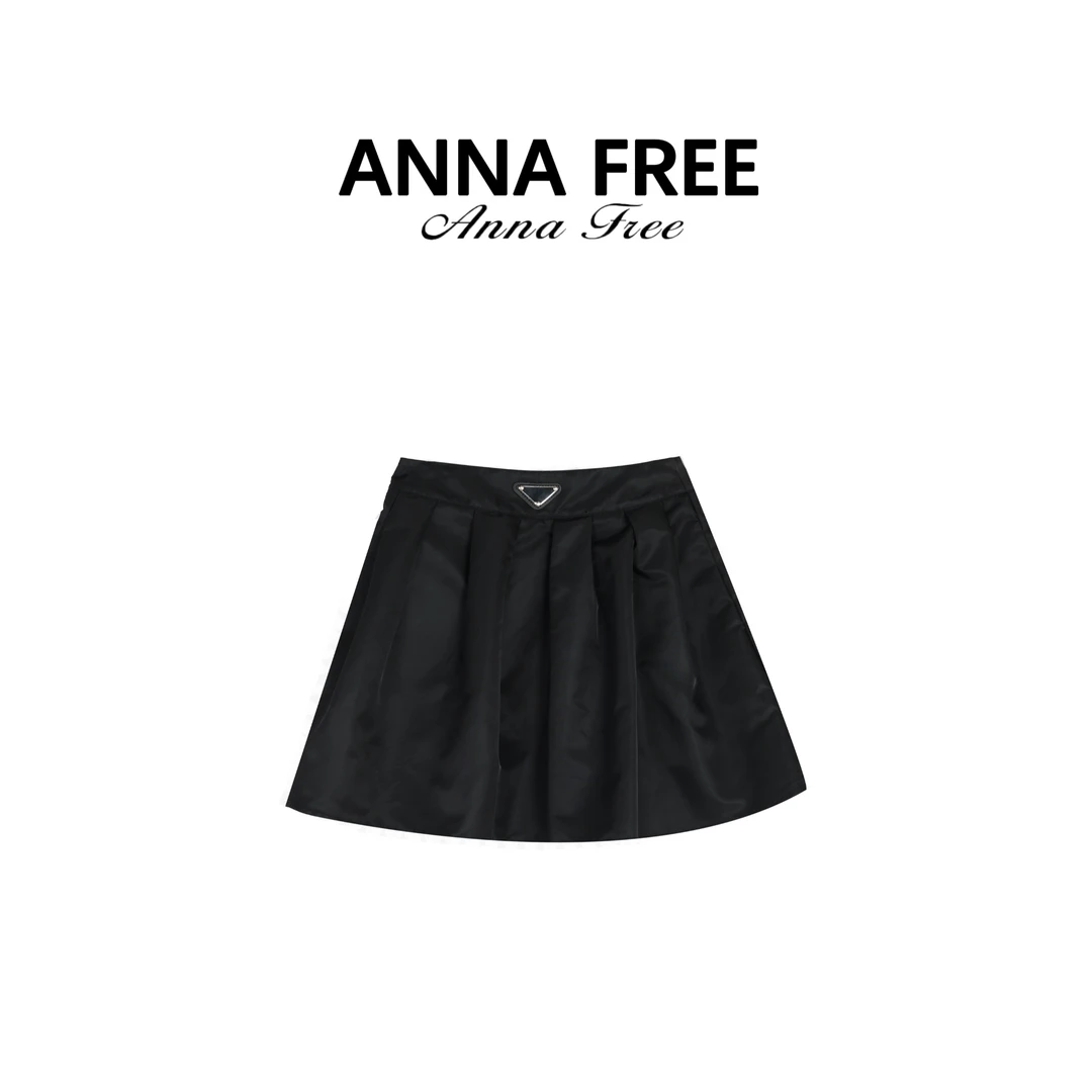 ANNA FREE 春季百搭伞裙简约女士A字薄款半身裙时尚ZCS25087
