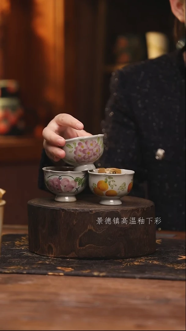 陶瓷景德镇高温釉下手绘陶瓷@