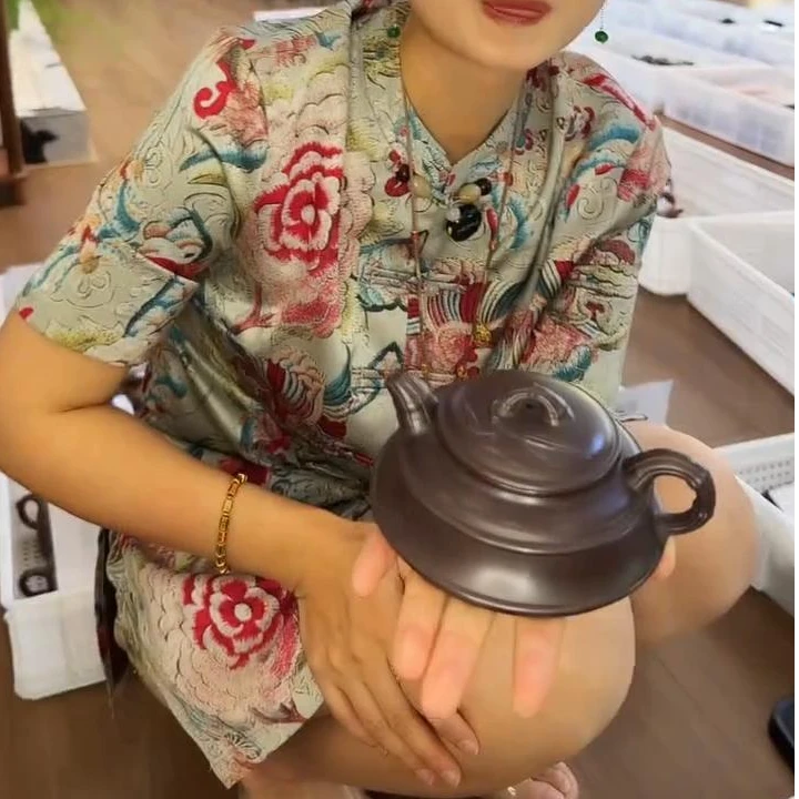 慕子-文化——紫泥贴叶扁晨 紫砂壶