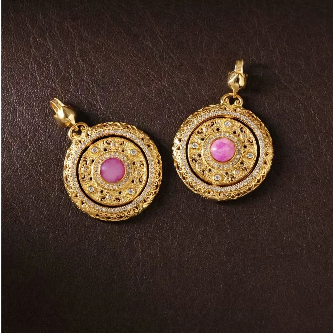 【时来运转】舒俱来S925银镶吊坠 山鬼花钱/多样性发其一/F00858