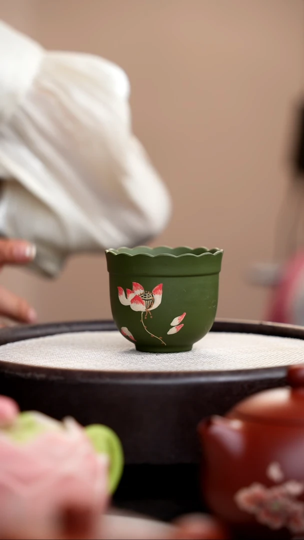 茶壶紫砂民国绿花木荷花杯