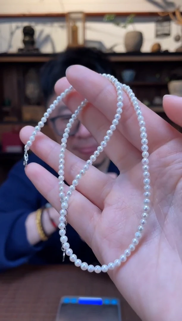 【闪购商品】淡水珍珠项链银S925镶嵌珍珠项链ZD多样性发一