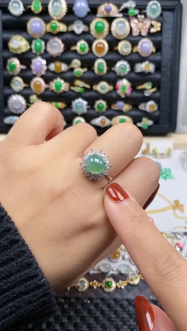 银S925镶嵌戒指翡翠20