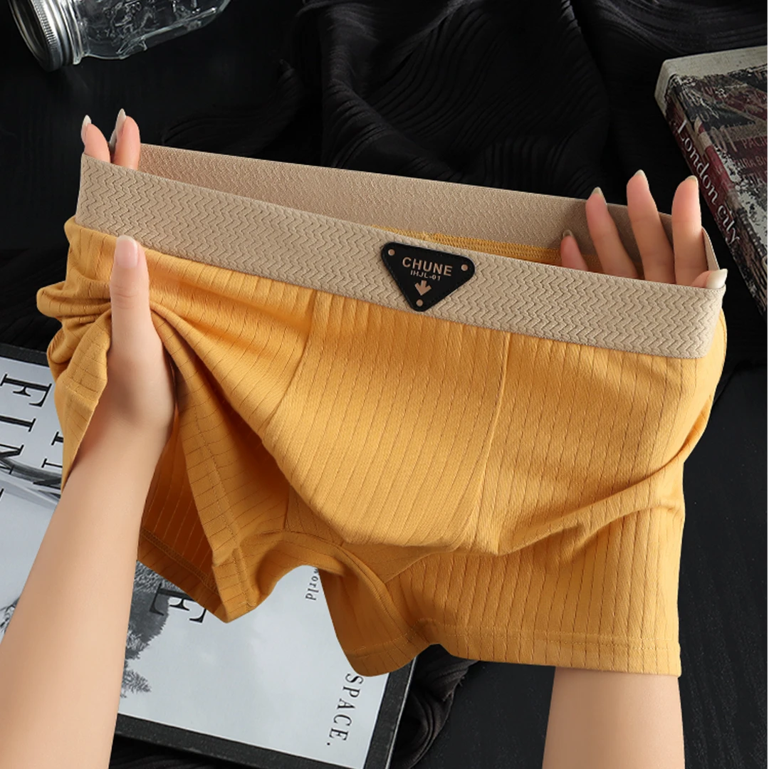 条纹青年潮流休闲韩版大码字母男士透气宽松男平角内裤平角裤短裤