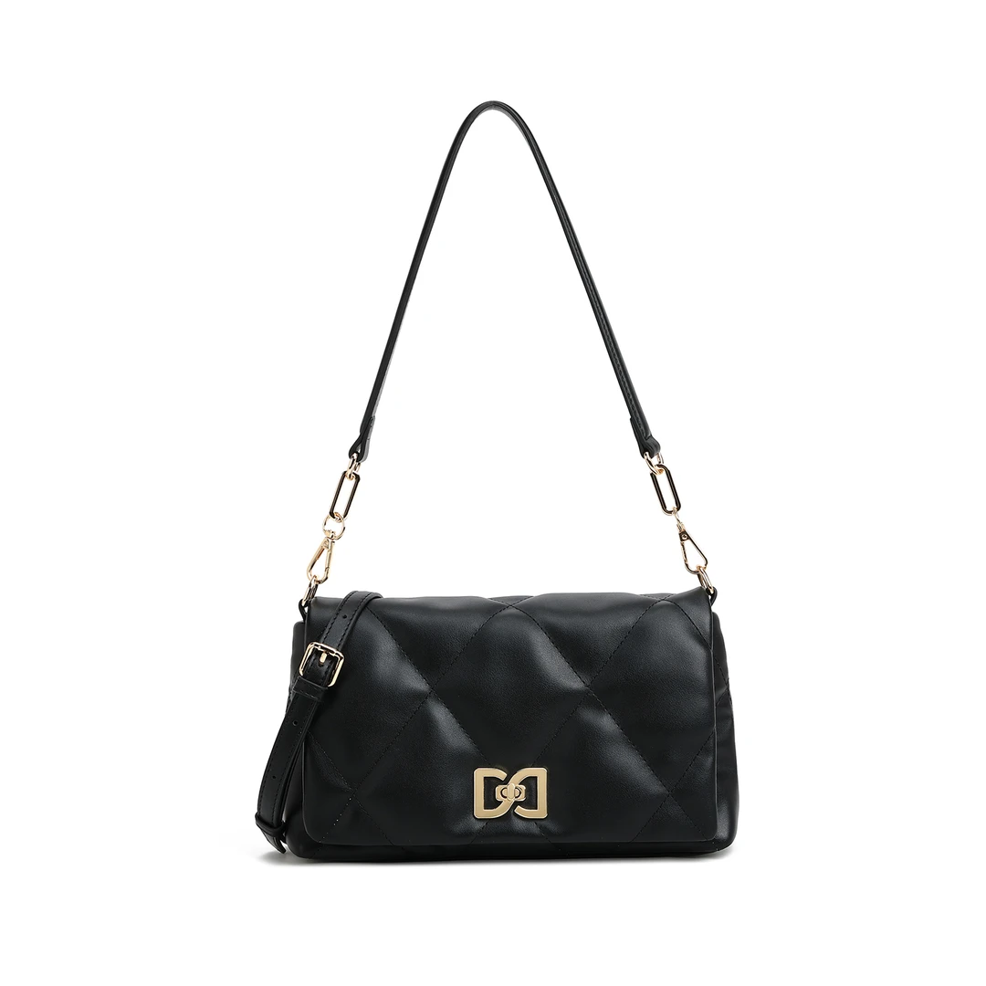 时尚潮流黑色单肩斜挎包