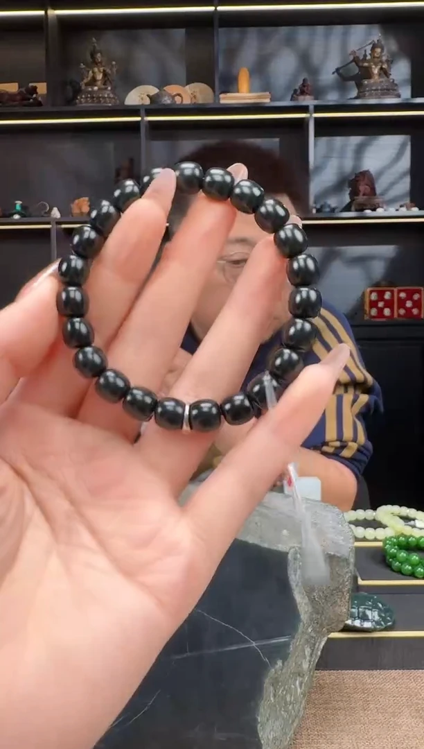 【闪购商品】和田玉1未镶嵌9mm塔青老型手串