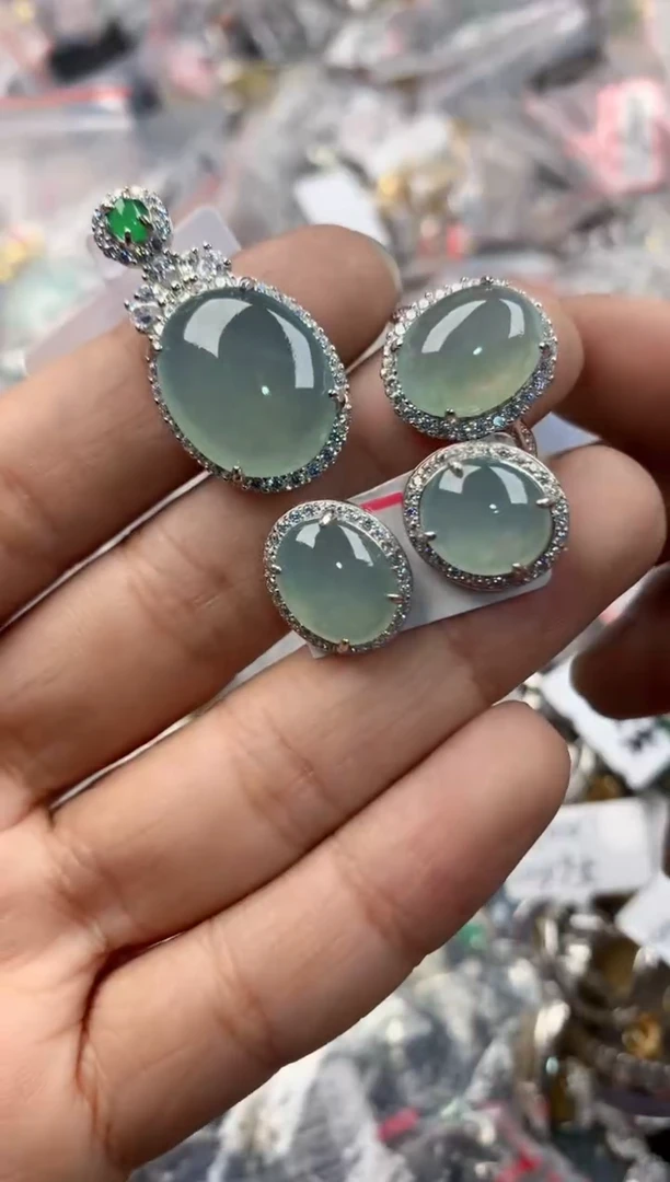 银S925镶嵌戒指翡翠131313---3