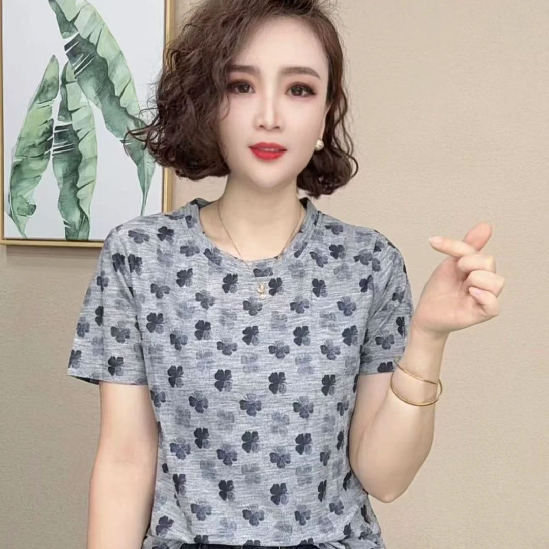 2025新款时尚洋气百搭气质短袖显瘦女上衣#8936