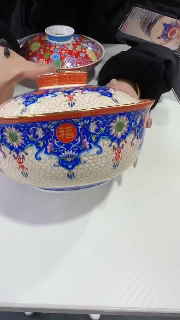 【闪购商品】瓷片7英寸【盖碗】1个景德镇陶瓷【秦坊】