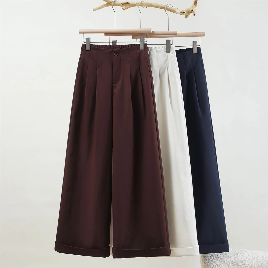 100钛金棉秋季阔腿裤女新款爆款裤子宽松休闲裤显瘦高腰女裤2888